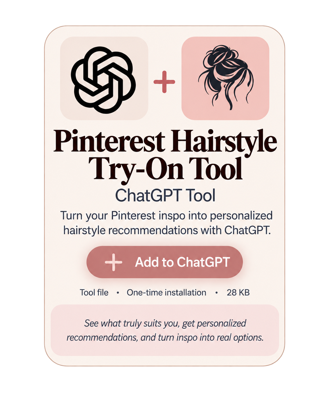 Pinterest Hairstyle Try-On Tool — ChatGPT Tool